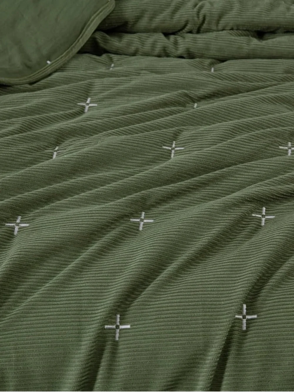 Olive Green king 3 piece Quilted quilt Set